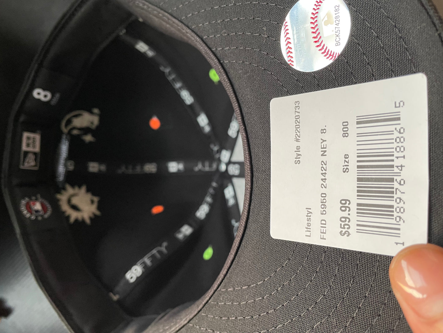 New Era Feid Yankees Cap Black Green White Fitted Hat Size 8