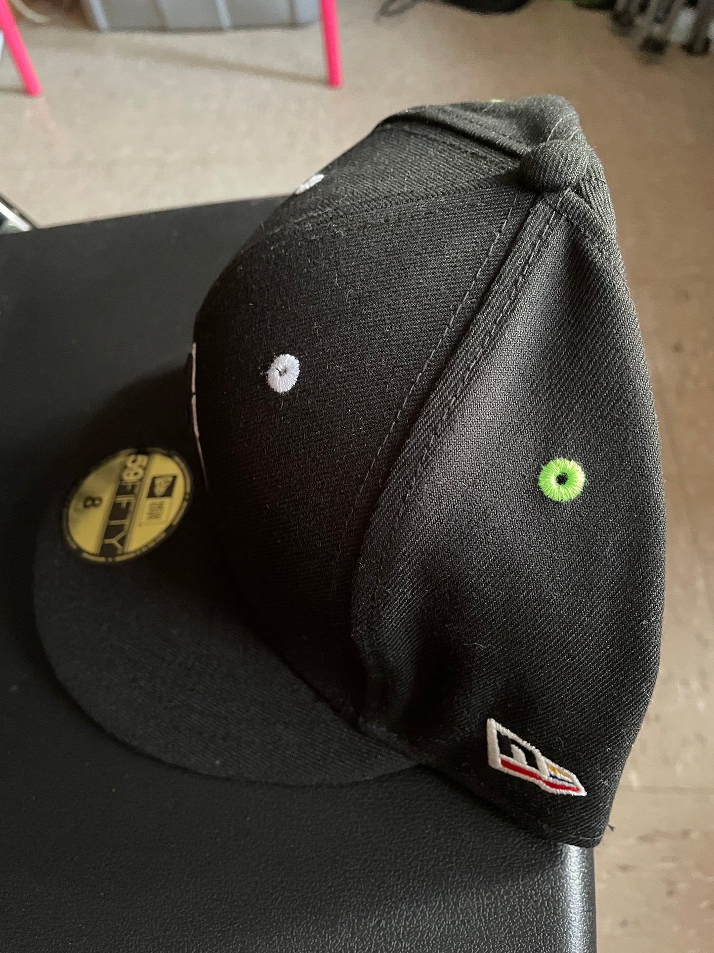 New Era Feid Yankees Cap Black Green White Fitted Hat Size 8
